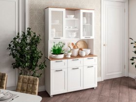 Буфет Катерини (дуб бельмунд/белое дерево) в Багане - bagan.mebel-nsk.ru | фото