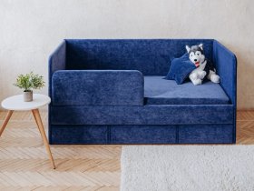 Диван-кровать Happy (синий) в Багане - bagan.mebel-nsk.ru | фото