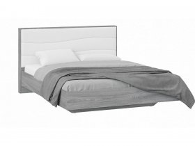 Кровать двуспальная 1,6 м «Миранда» Тип 1 (Дуб Гамильтон/Белый глянец) в Багане - bagan.mebel-nsk.ru | фото
