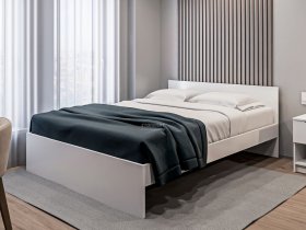 Кровать двуспальная 1,6м Бруклин СБ-3354 (белый) в Багане - bagan.mebel-nsk.ru | фото