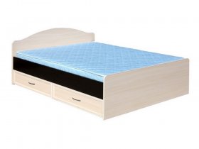 Кровать  двуспальная с ящиками 1,6м-1 (круглая спинка) в Багане - bagan.mebel-nsk.ru | фото