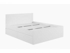 Кровать двуспальная с ящиками 1,6м Мадера-М1600 (белый) в Багане - bagan.mebel-nsk.ru | фото