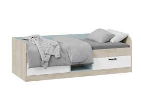 Кровать комбинированная «Оливер» Тип 1 401.003.000 (дуб крафт серый/белый/серо-голубой) в Багане - bagan.mebel-nsk.ru | фото
