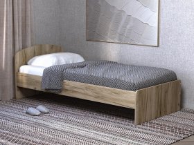 Кровать односпальная 80 с низкой спинкой (дуб крафт серый) в Багане - bagan.mebel-nsk.ru | фото