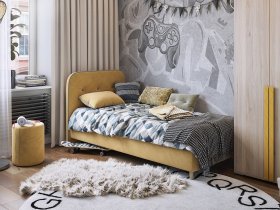 Кровать односпальная Лео 0,9 м в Багане - bagan.mebel-nsk.ru | фото