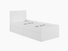 Кровать односпальная с ящиками 0,9м Мадера-М900 (белый) в Багане - bagan.mebel-nsk.ru | фото