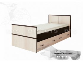 Кровать односпальная с ящиками 0,9м Сакура (BTS) в Багане - bagan.mebel-nsk.ru | фото