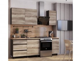 Кухонный гарнитур Энигма 1,6м (венге/дуб каньон) в Багане - bagan.mebel-nsk.ru | фото