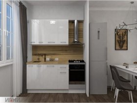Кухонный гарнитур МДФ Выгодно и точка 1,5 м (белый глянец) в Багане - bagan.mebel-nsk.ru | фото