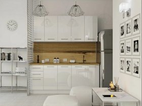 Кухонный гарнитур МДФ Выгодно и точка 2,0 м (белый глянец) в Багане - bagan.mebel-nsk.ru | фото