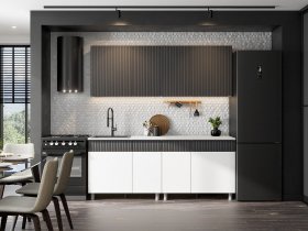 Кухонный гарнитур София (2,0м) (бланж/графит матовый) в Багане - bagan.mebel-nsk.ru | фото