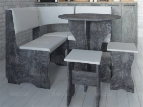 Кухонный уголок Лотос  (цемент темный к/з White) в Багане - bagan.mebel-nsk.ru | фото