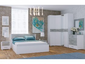 Модульная спальня Бьянка (белый/бетон) в Багане - bagan.mebel-nsk.ru | фото