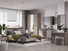 Модульная спальня Кассандра (дуб смоки/MF14) в Багане - bagan.mebel-nsk.ru | фото