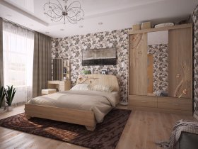 Модульная спальня Виктория-1 (дуб сонома) в Багане - bagan.mebel-nsk.ru | фото