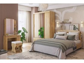 Модульная спальня Виктория-1 (дуб крафт золотой) в Багане - bagan.mebel-nsk.ru | фото