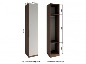 Шкаф 450 Роза (орех франклин карамельный/бежевый скин) в Багане - bagan.mebel-nsk.ru | фото