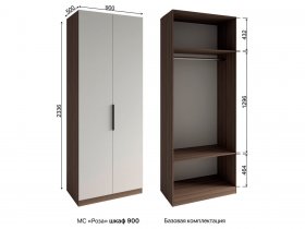 Шкаф 900 Роза (орех франклин карамельный/бежевый скин) в Багане - bagan.mebel-nsk.ru | фото