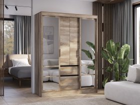 Шкаф-купе ШКК-06 Энигма (венге/дуб каньон) в Багане - bagan.mebel-nsk.ru | фото