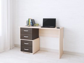 Стол письменный Сити-2 (венге/дуб молочный) в Багане - bagan.mebel-nsk.ru | фото