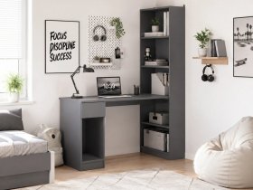 Стол письменный угловой «Лайт» 10.01 (темно-серый) в Багане - bagan.mebel-nsk.ru | фото