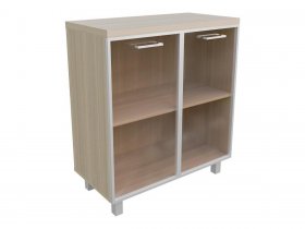 Тумба 2 двери со стеклом (бронза) Президент-ПРО Пр502 в Багане - bagan.mebel-nsk.ru | фото