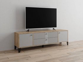Тумба под ТВ Парус-10 (дуб крафт серый/серый) в Багане - bagan.mebel-nsk.ru | фото
