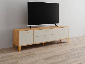 Тумба под ТВ Парус-13 (дуб крафт золотой/кашемир) в Багане - bagan.mebel-nsk.ru | фото