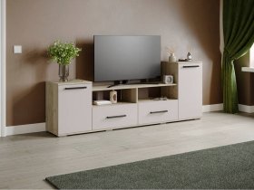 Тумба под ТВ Парус-2 (дуб крафт серый/кашемир) в Багане - bagan.mebel-nsk.ru | фото